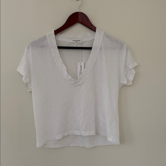perfectwhitetee alanis recycled cotton v neck tee M - Picture 4 of 6